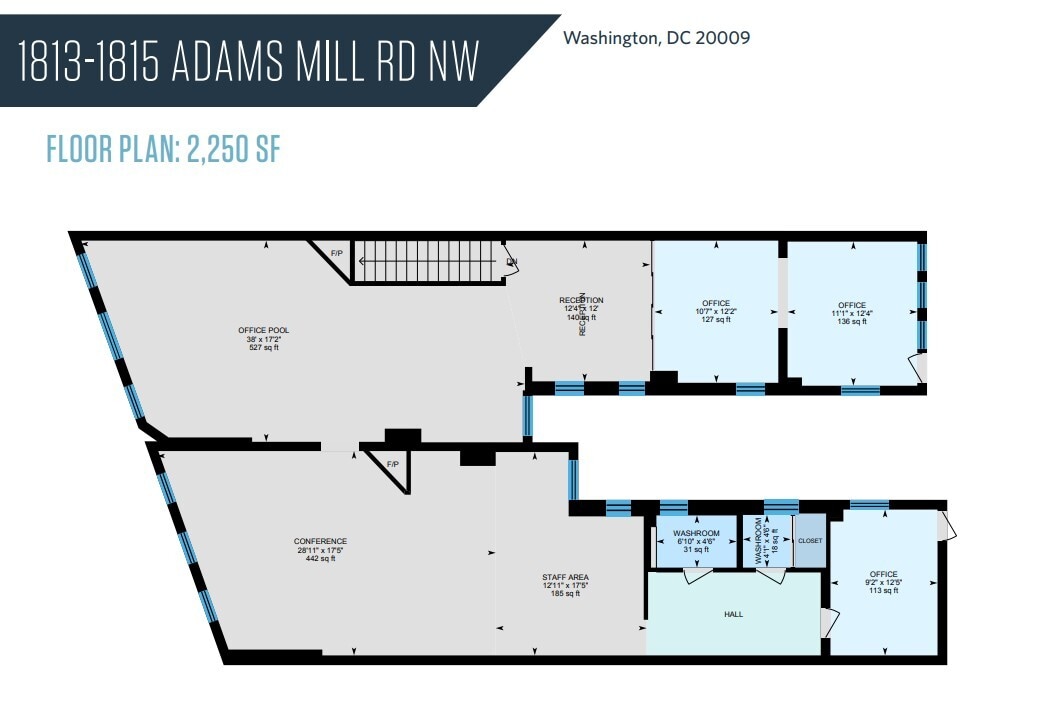 1813-1815 Adams Mill Rd NW, Washington, DC à louer Plan d’étage– Image 1 sur 1
