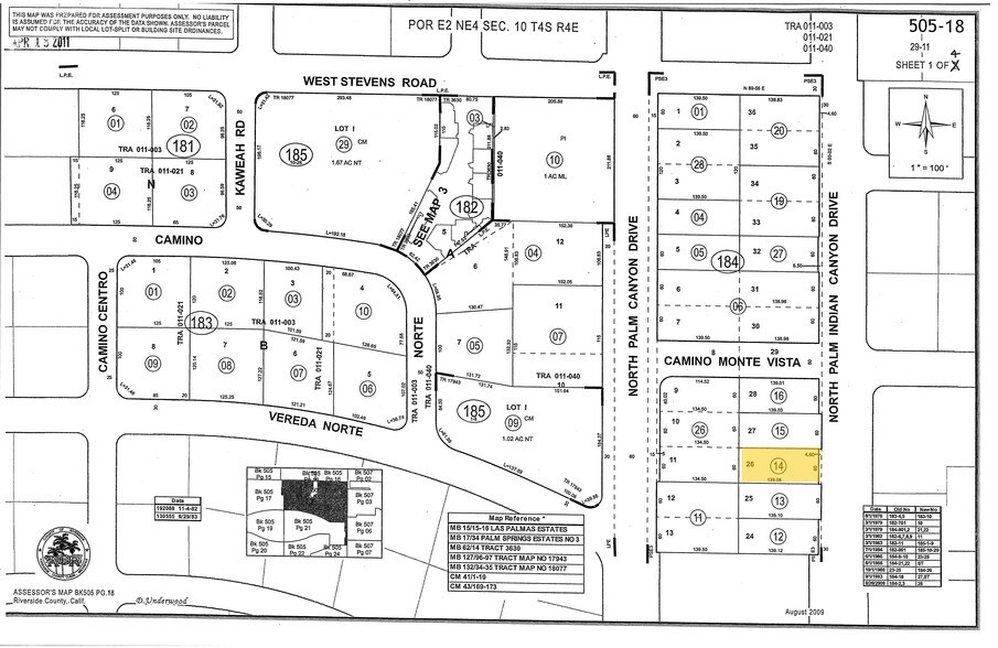 1333 N Indian Canyon Dr, Palm Springs, CA à vendre - Plan cadastral – Image 2 sur 8