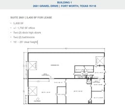 2501-2519 Gravel Dr, Fort Worth, TX à louer Plan d’étage– Image 1 sur 1