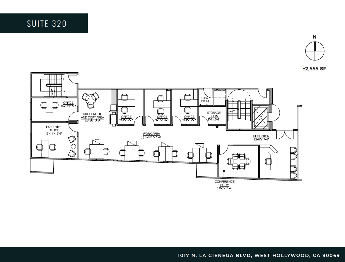 1017 N La Cienega Blvd, West Hollywood, CA à louer Plan d’étage– Image 1 sur 2