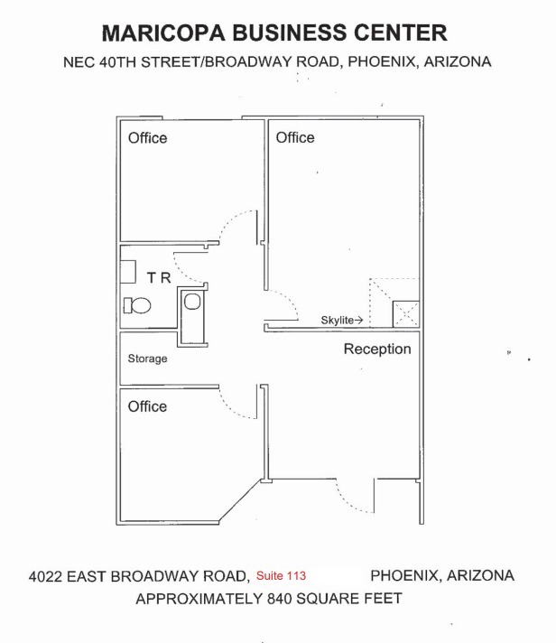 4014 E Broadway Rd, Phoenix, AZ à louer Plan d’étage– Image 1 sur 1