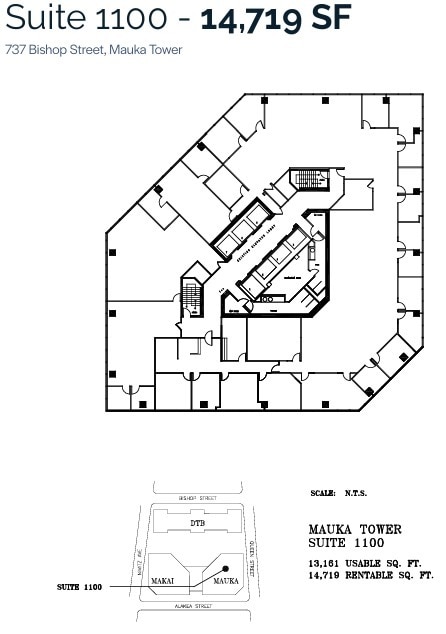 733 Bishop St, Honolulu, HI à louer Plan d’étage– Image 1 sur 1
