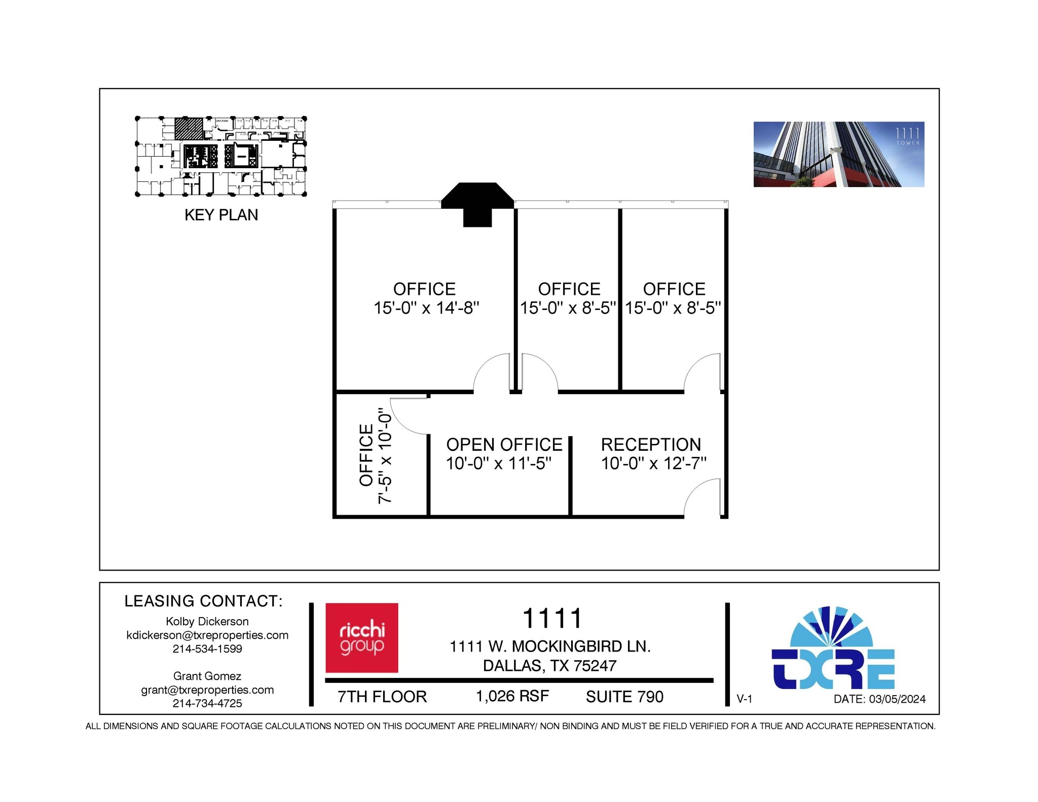 1111 W Mockingbird Ln, Dallas, TX à louer Plan d’étage– Image 1 sur 1