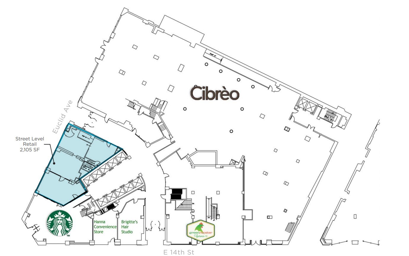 1400-1422 Euclid Ave, Cleveland, OH à louer Plan d’étage– Image 1 sur 1