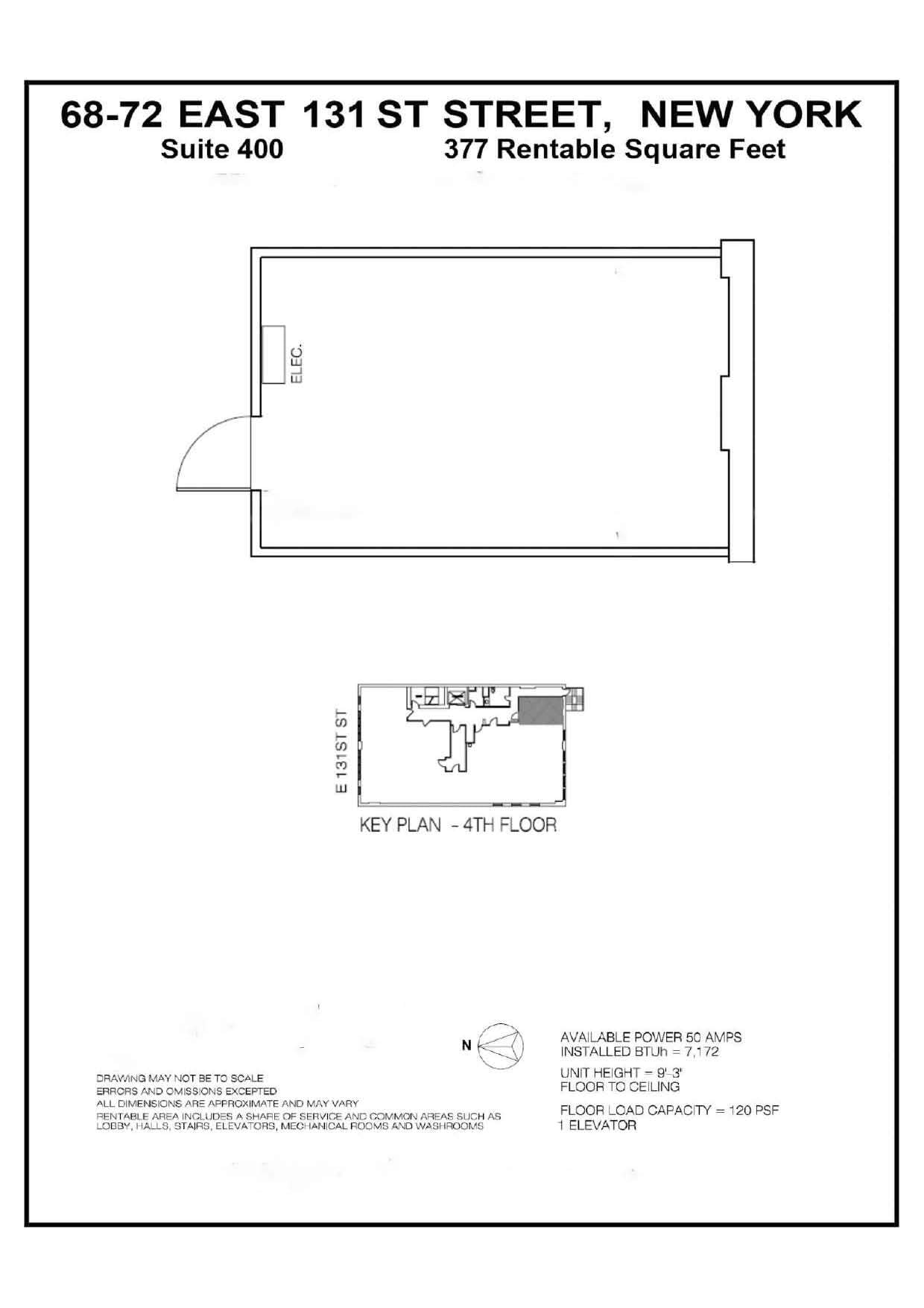 68 E 131st St, New York, NY à louer Plan d’étage– Image 1 sur 3