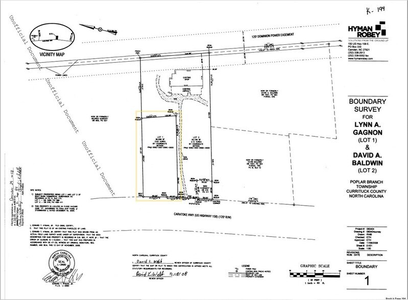 4987 Caratoke Hwy, Coinjock, NC à vendre - Plan cadastral – Image 3 sur 3