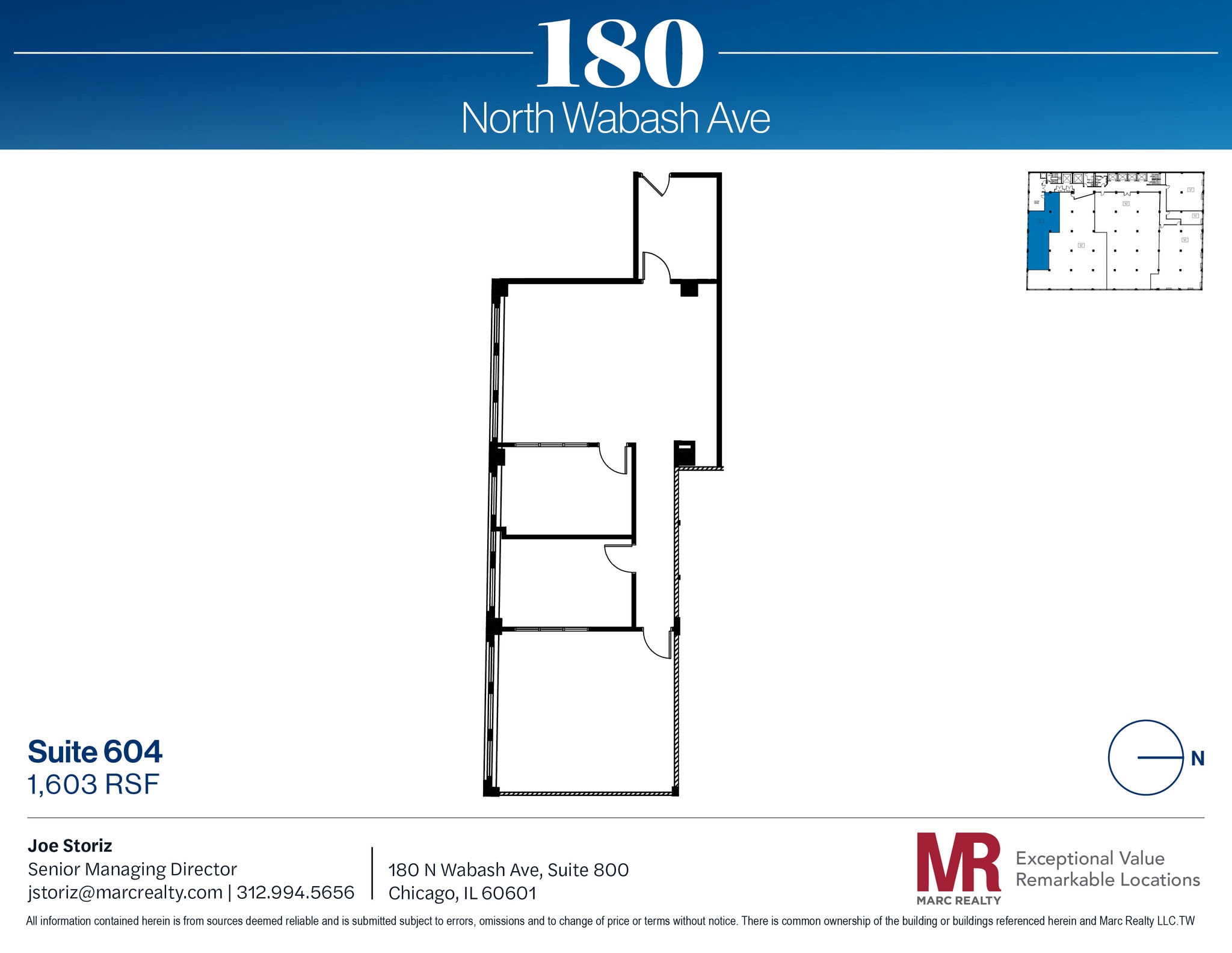 180 N Wabash Ave, Chicago, IL à louer Plan d’étage– Image 1 sur 8