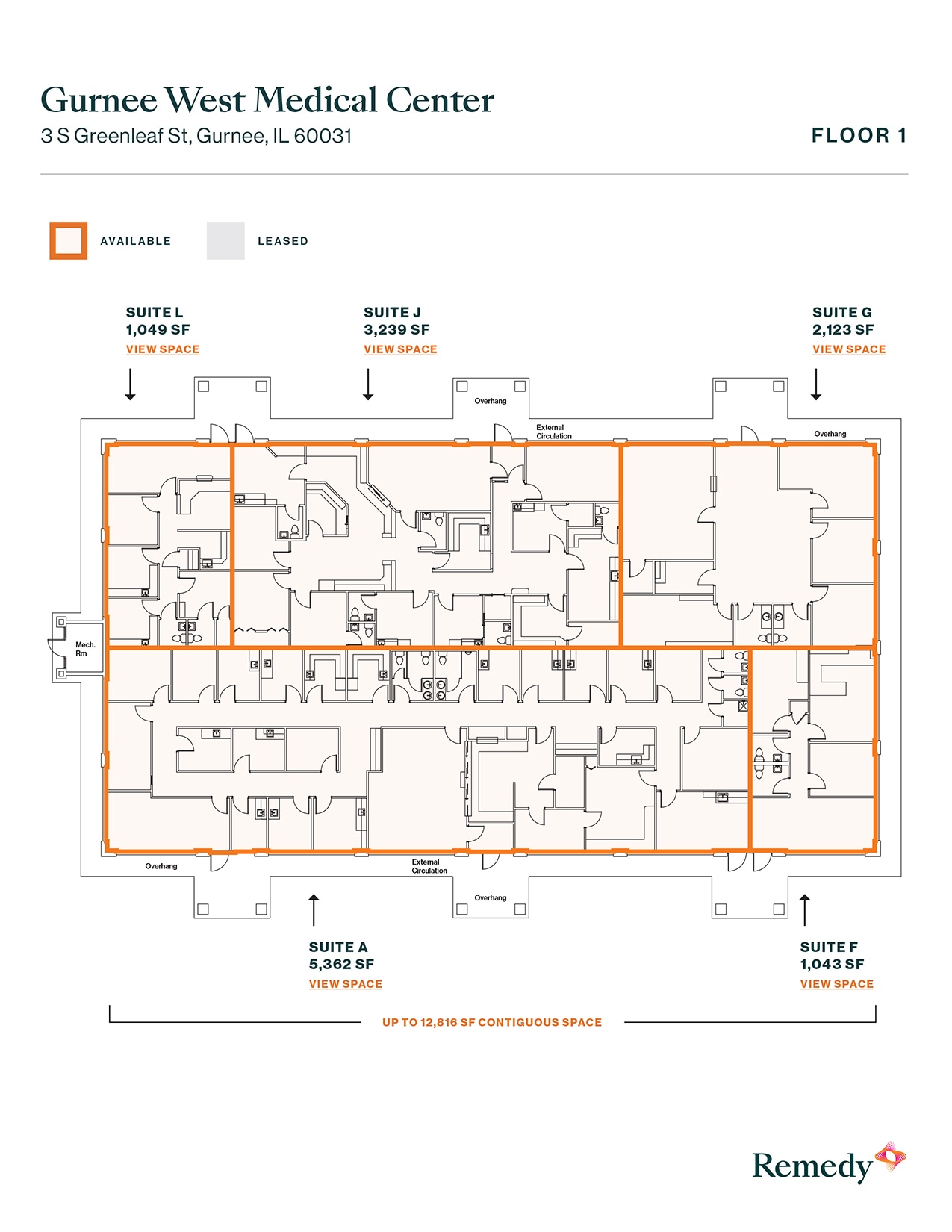 3 S Greenleaf Ave, Gurnee, IL à louer Plan d’étage– Image 1 sur 2