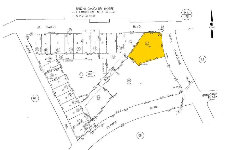 1101-1105 S California Blvd, Walnut Creek, CA à louer - Plan cadastral – Image 2 sur 5