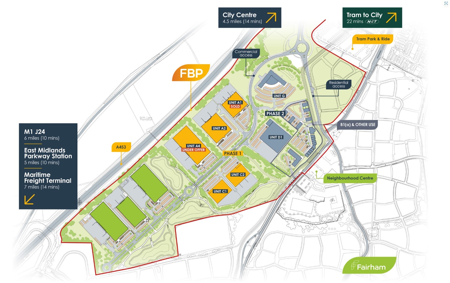 Foresters Av, Nottingham à louer Plan de site– Image 1 sur 2