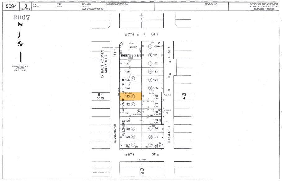 734 S Ardmore Ave, Los Angeles, CA à vendre - Plan cadastral – Image 1 sur 3