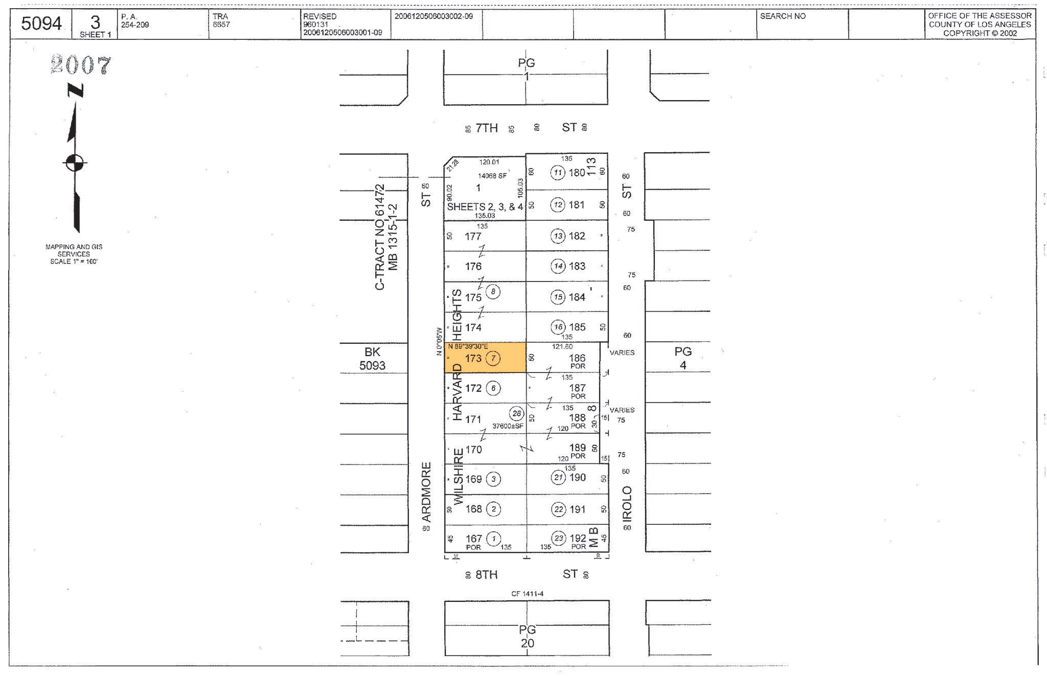 734 S Ardmore Ave, Los Angeles, CA à vendre Plan cadastral– Image 1 sur 4