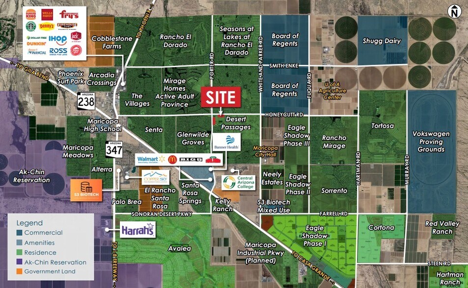 SEC Honeycutt Rd & Porter Rd, Maricopa, AZ à vendre - Aérien – Image 3 sur 4