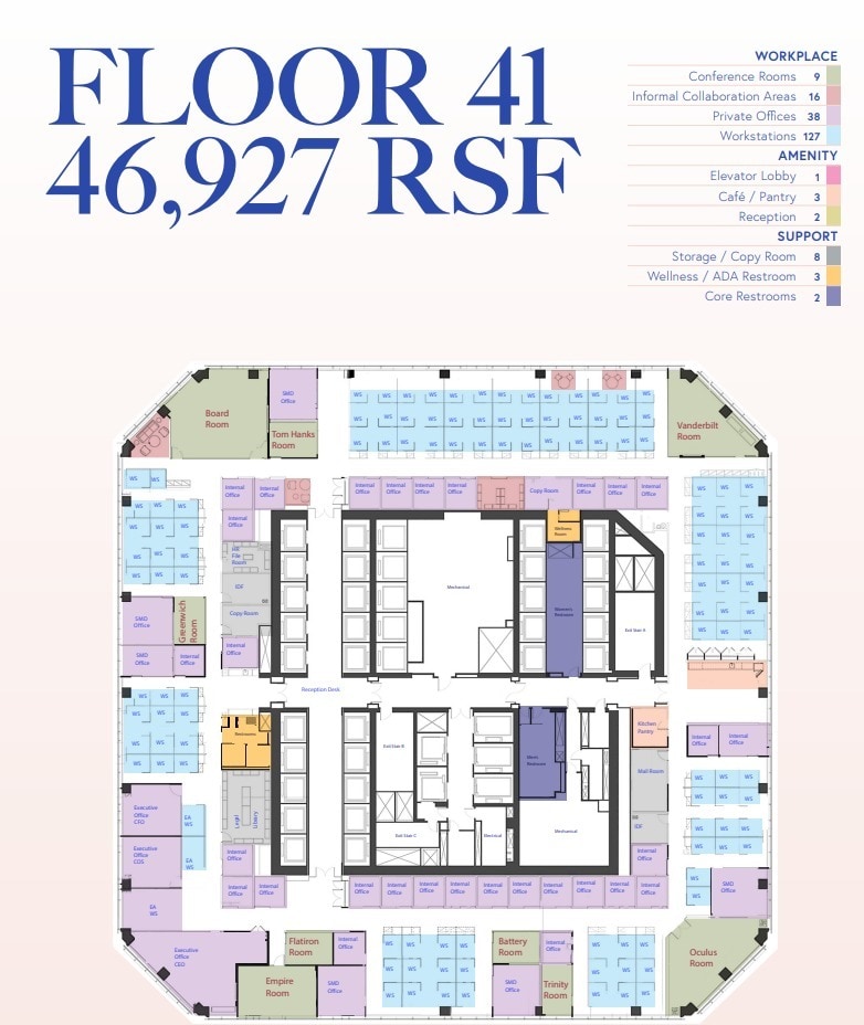 One World Trade Center, New York, NY à louer Plan d’étage– Image 1 sur 15