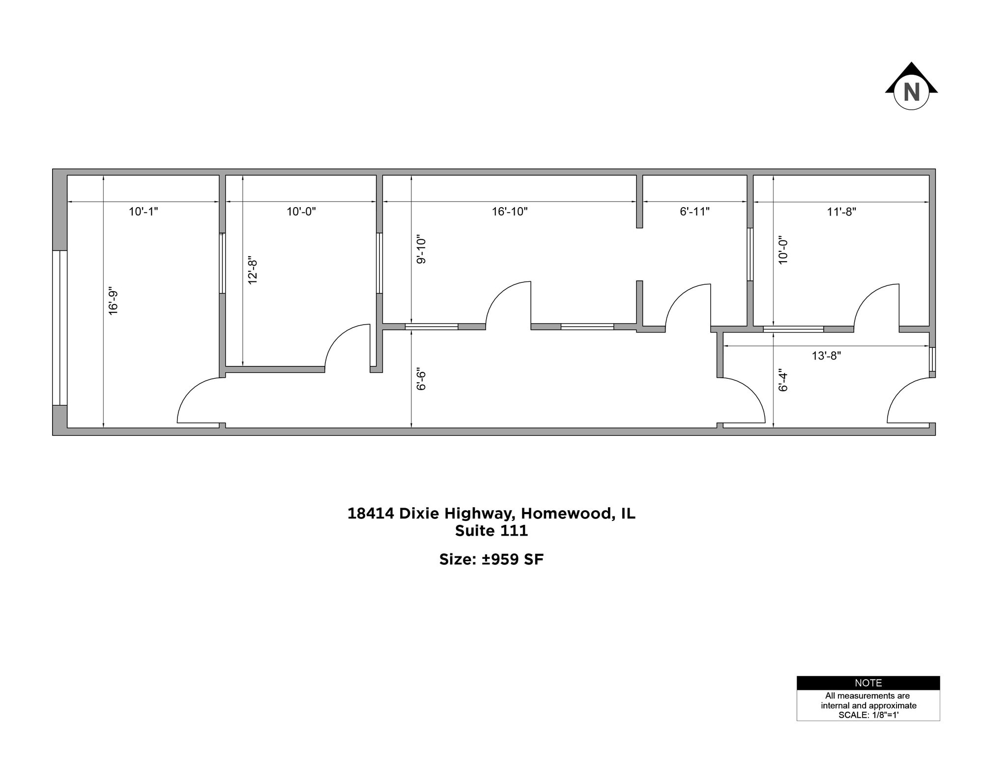 18141 Dixie Hwy, Homewood, IL à louer Plan d’étage– Image 1 sur 1