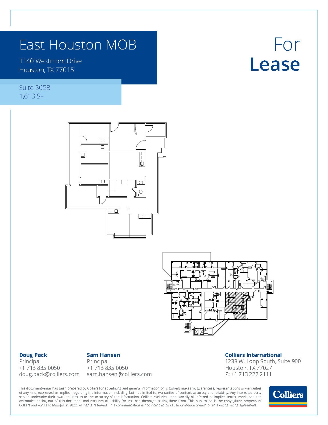 1140 Westmont Dr, Houston, TX à louer Plan d’étage– Image 1 sur 1