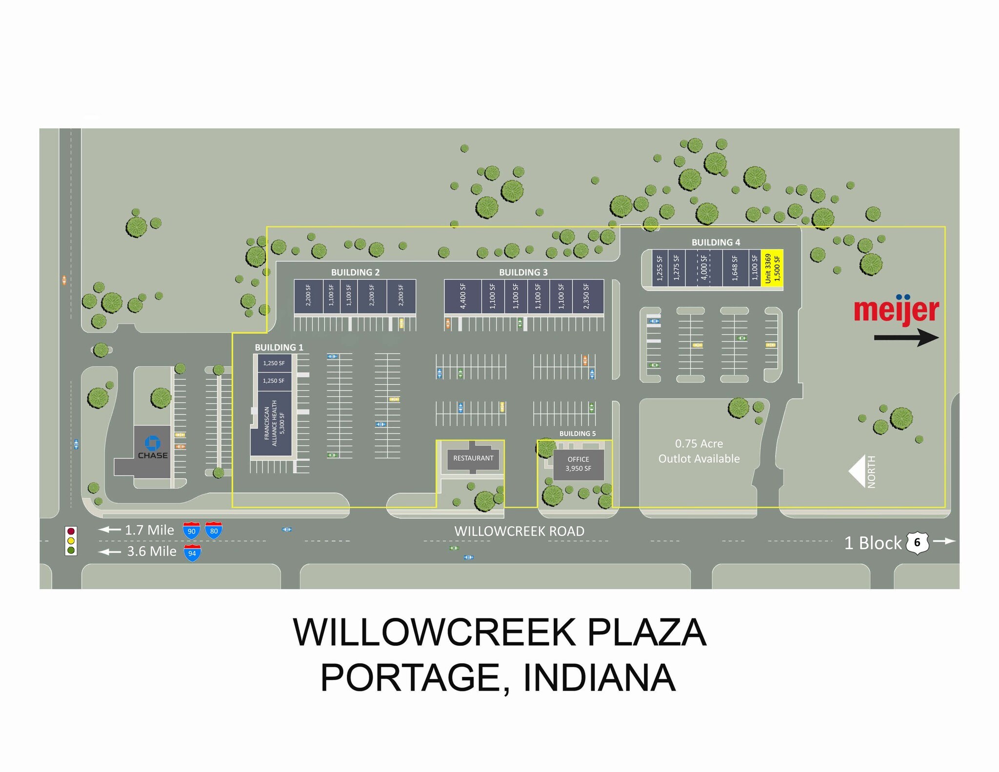3283-3369 Willowcreek Rd, Portage, IN à louer Plan de site– Image 1 sur 1