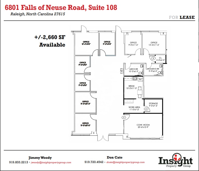 6801 Falls of Neuse Rd, Raleigh, NC à louer Plan d’étage– Image 1 sur 1