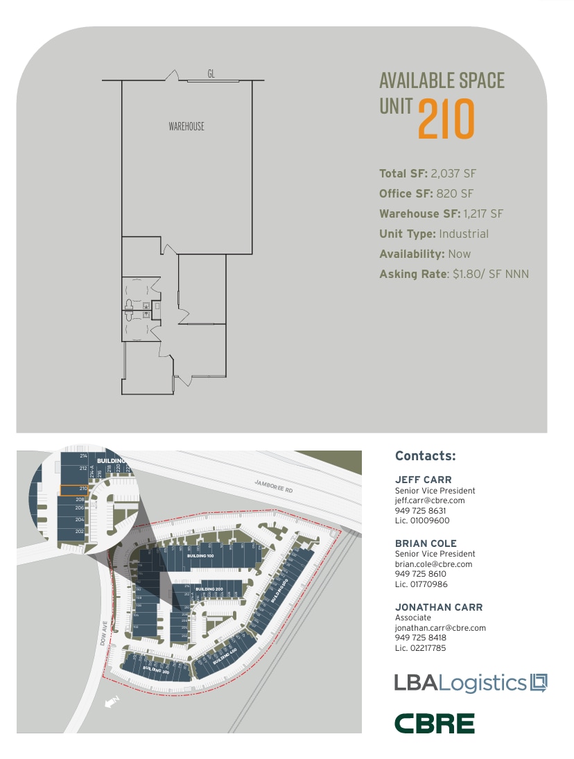 3002 Dow Ave, Tustin, CA à louer Plan d’étage– Image 1 sur 1