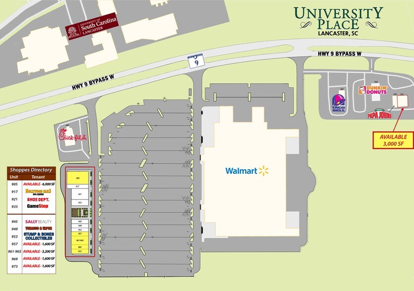 751-759 Sc-9-byp W, Lancaster, SC à louer - Plan de site – Image 3 sur 6