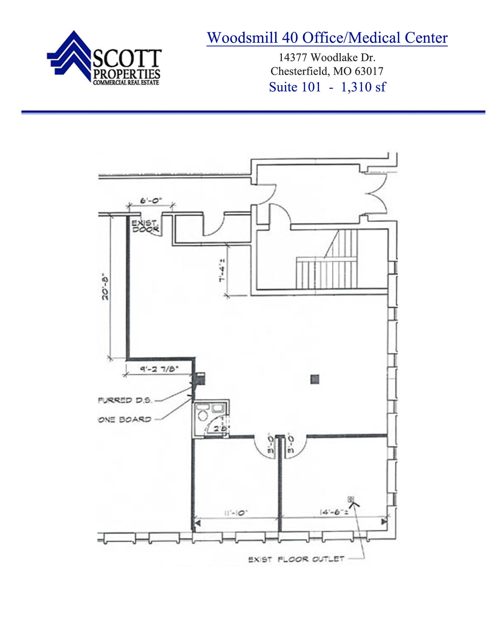 14377 Woodlake Dr, Chesterfield, MO à louer Plan d’étage– Image 1 sur 1