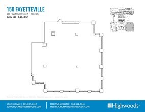 150 Fayetteville St, Raleigh, NC à louer Plan d’étage– Image 1 sur 1