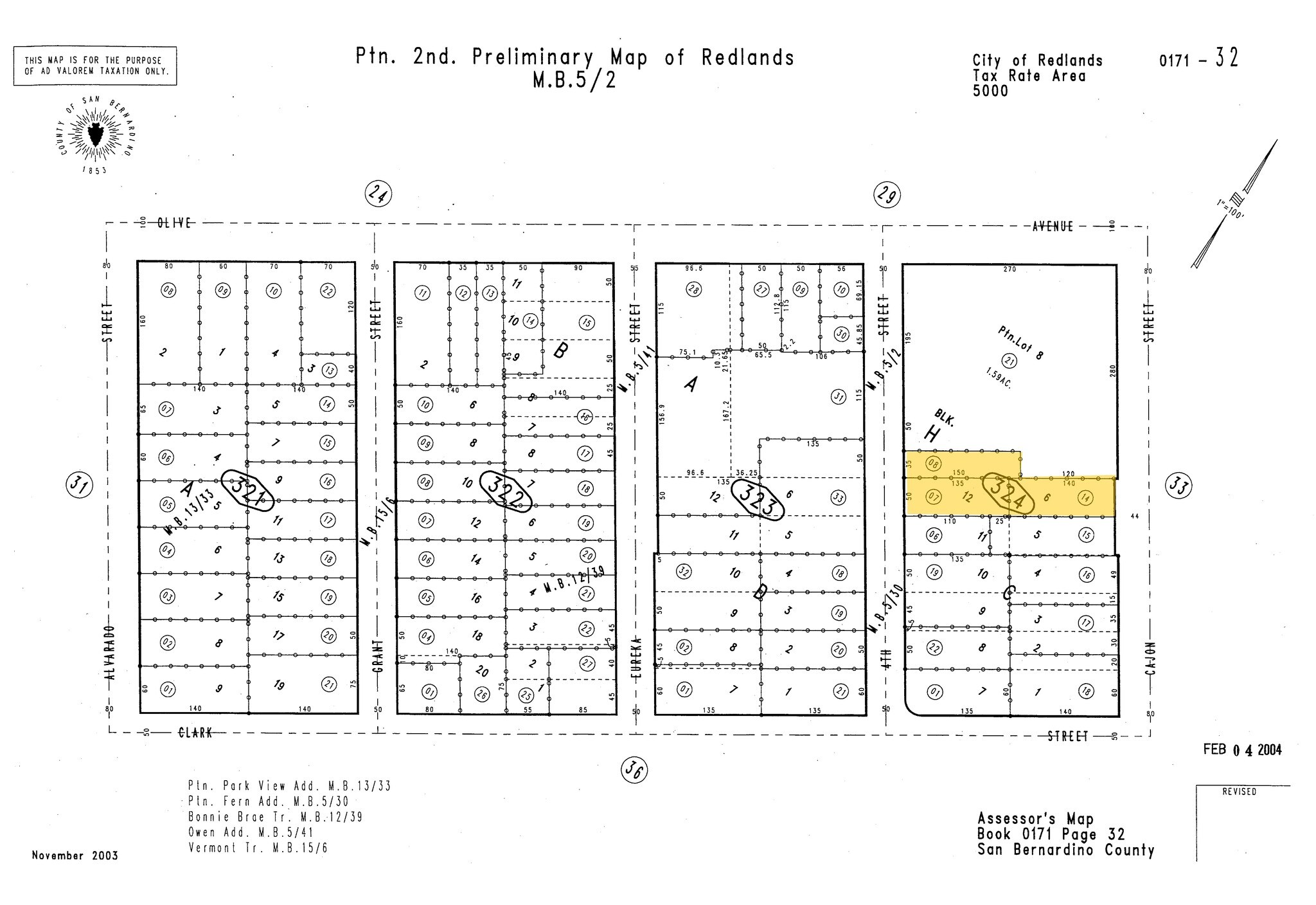 232 Cajon St, Redlands, CA à vendre Plan cadastral– Image 1 sur 2