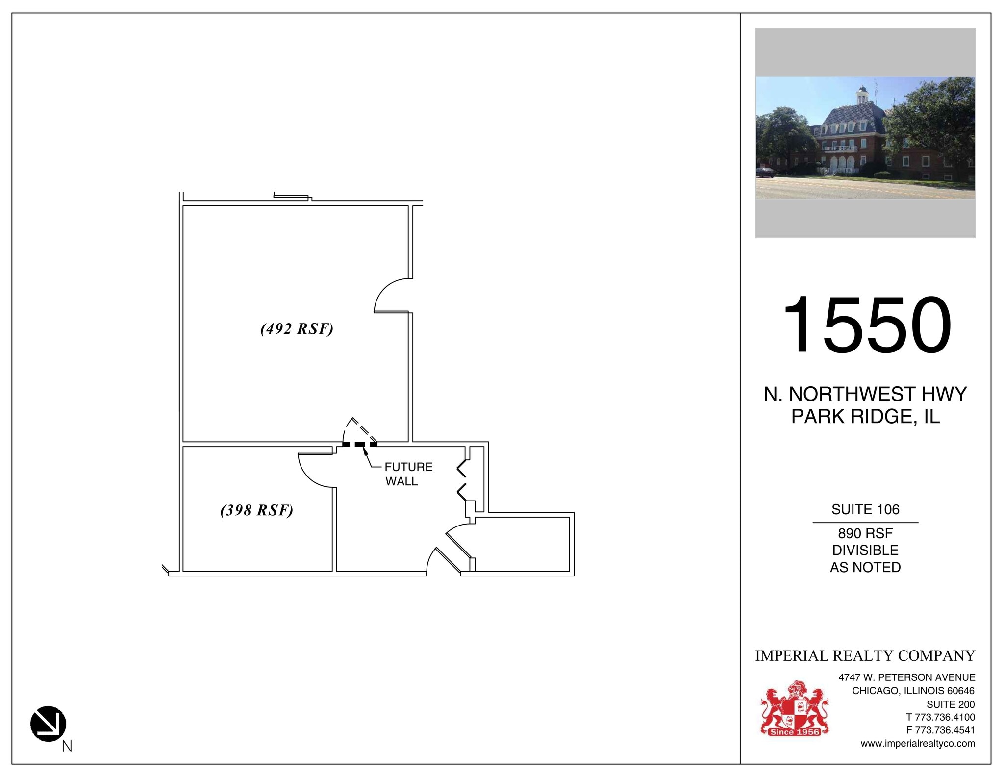 1550 N Northwest Hwy, Park Ridge, IL à louer Plan de site– Image 1 sur 1