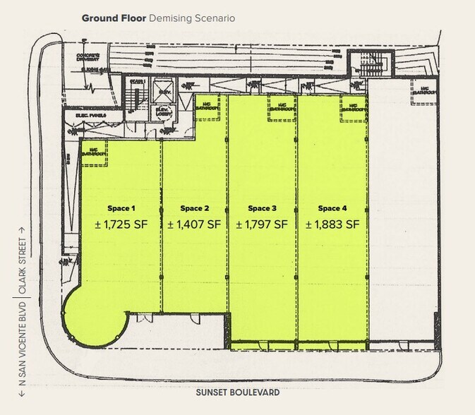 8873 W Sunset Blvd, West Hollywood, CA à louer - Plan de site – Image 3 sur 3