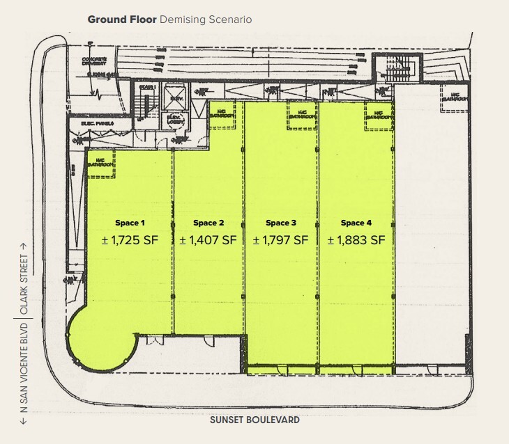 8873 W Sunset Blvd, West Hollywood, CA à louer Plan de site– Image 1 sur 1