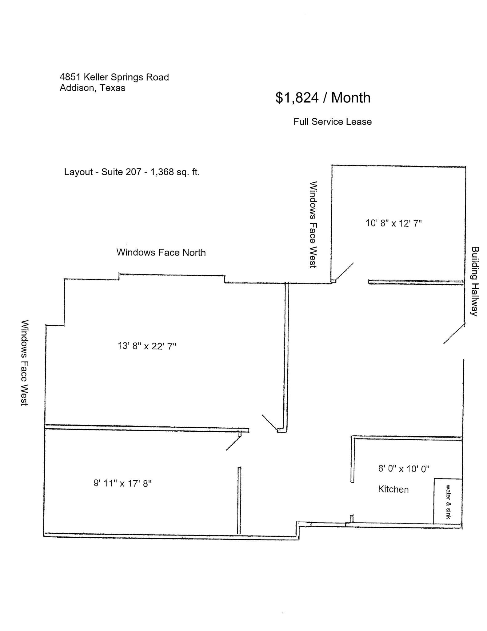 4851 Keller Springs Rd, Addison, TX à louer Plan d’étage– Image 1 sur 1