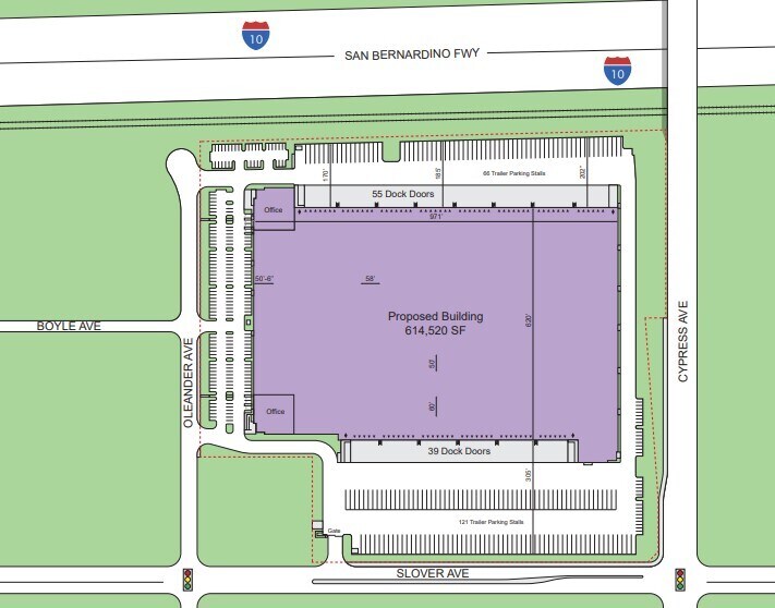 NWC Slover Avenue & Cypress Avenue, Fontana, CA à louer - Plan de site – Image 2 sur 2