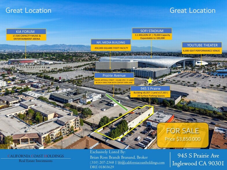 945 S Prairie Ave, Inglewood, CA à vendre - Photo de l’immeuble – Image 1 sur 16
