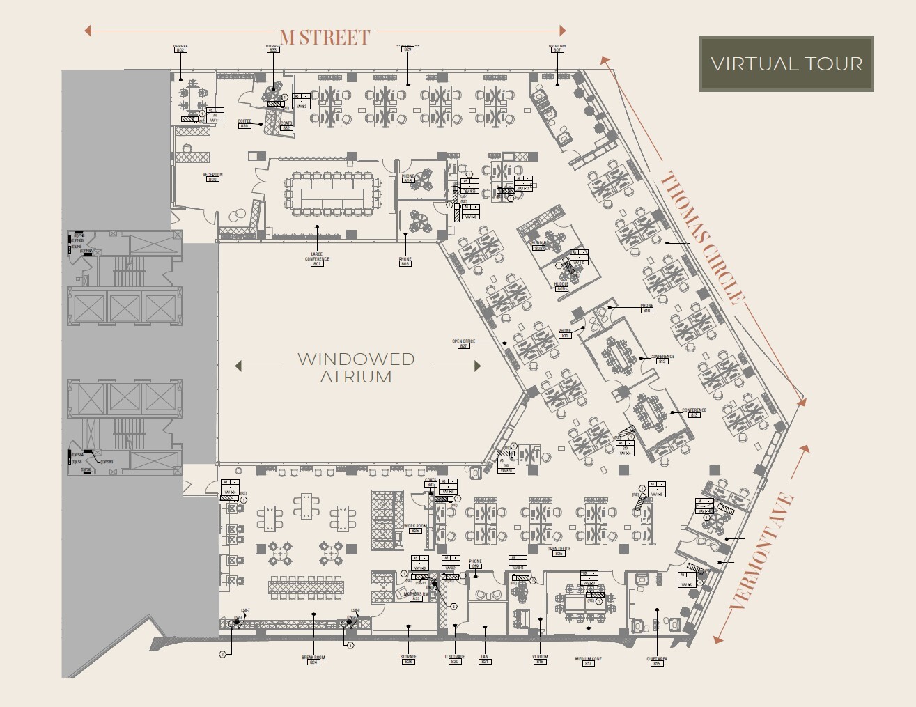 1 Thomas Cir NW, Washington, DC à louer Plan d’étage– Image 1 sur 16