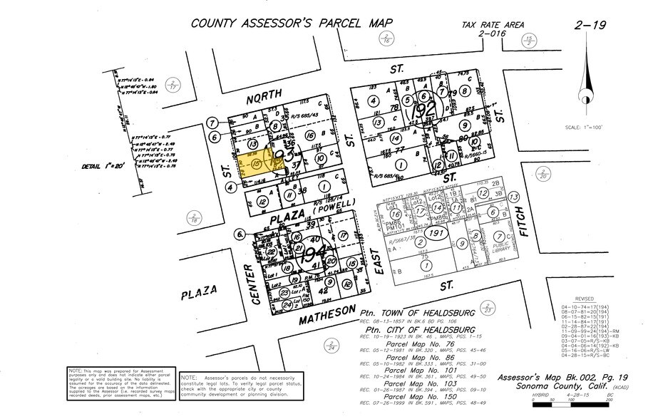 330 Center St, Healdsburg, CA à vendre - Plan cadastral – Image 3 sur 3
