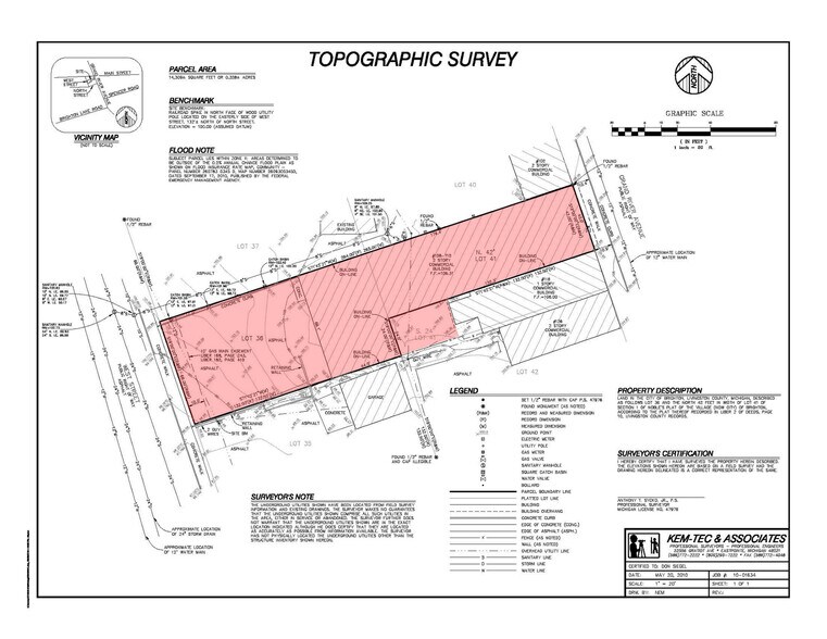 108-110 E Grand River Ave, Brighton, MI à vendre - Plan cadastral – Image 3 sur 4