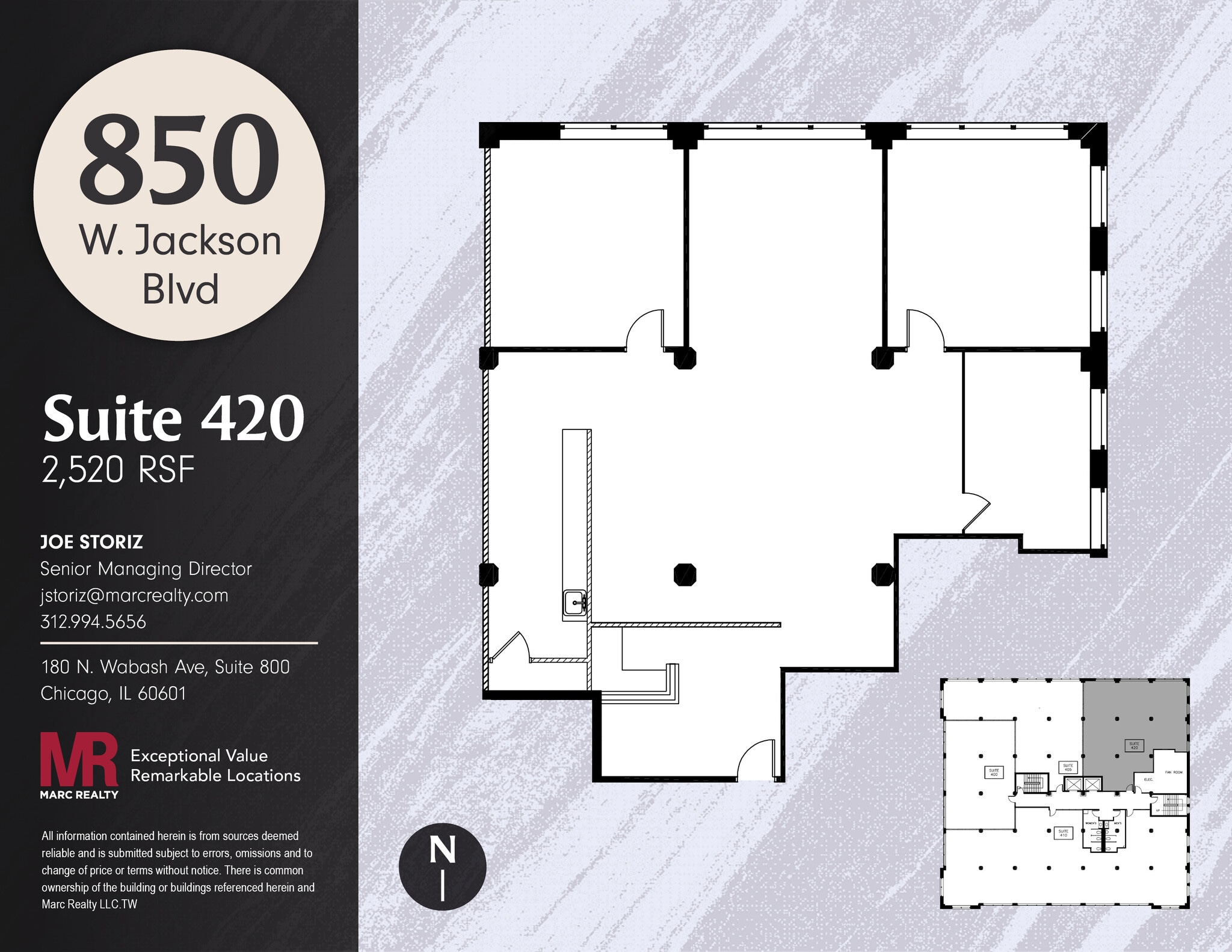 850 W Jackson Blvd, Chicago, IL à louer Plan d’étage– Image 1 sur 10