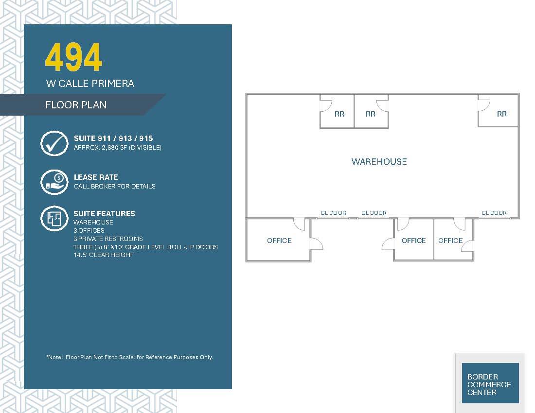 494 W Calle Primera, San Diego, CA à louer Plan d’étage– Image 1 sur 1
