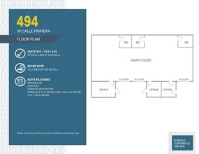 494 W Calle Primera, San Diego, CA à louer Plan d’étage– Image 1 sur 1