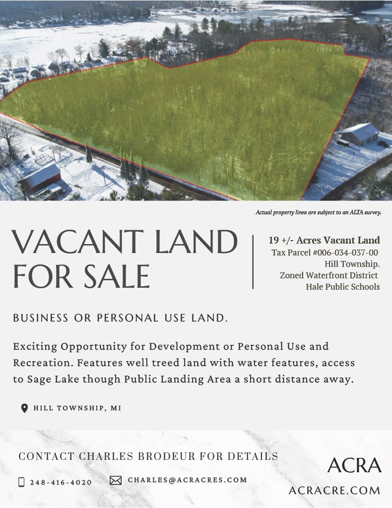N. Sage Lake Rd., Hale, MI à vendre Photo principale– Image 1 sur 3