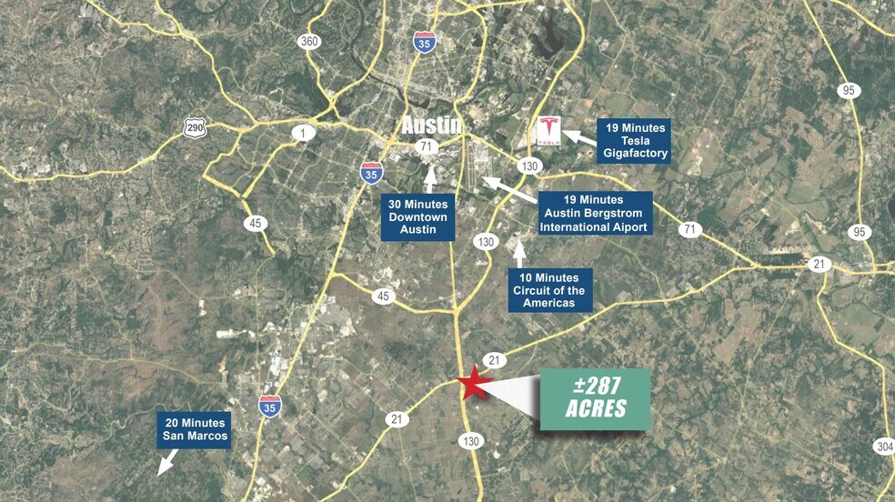 Southeast Corner of SH-130 & SH-21, Mustang Ridge, TX à vendre - Aérien – Image 3 sur 5