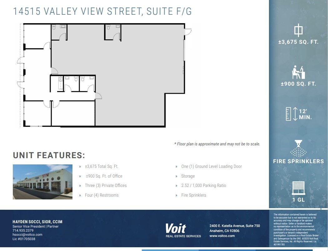14525 Valley View Ave, Santa Fe Springs, CA à louer Plan d’étage– Image 1 sur 1