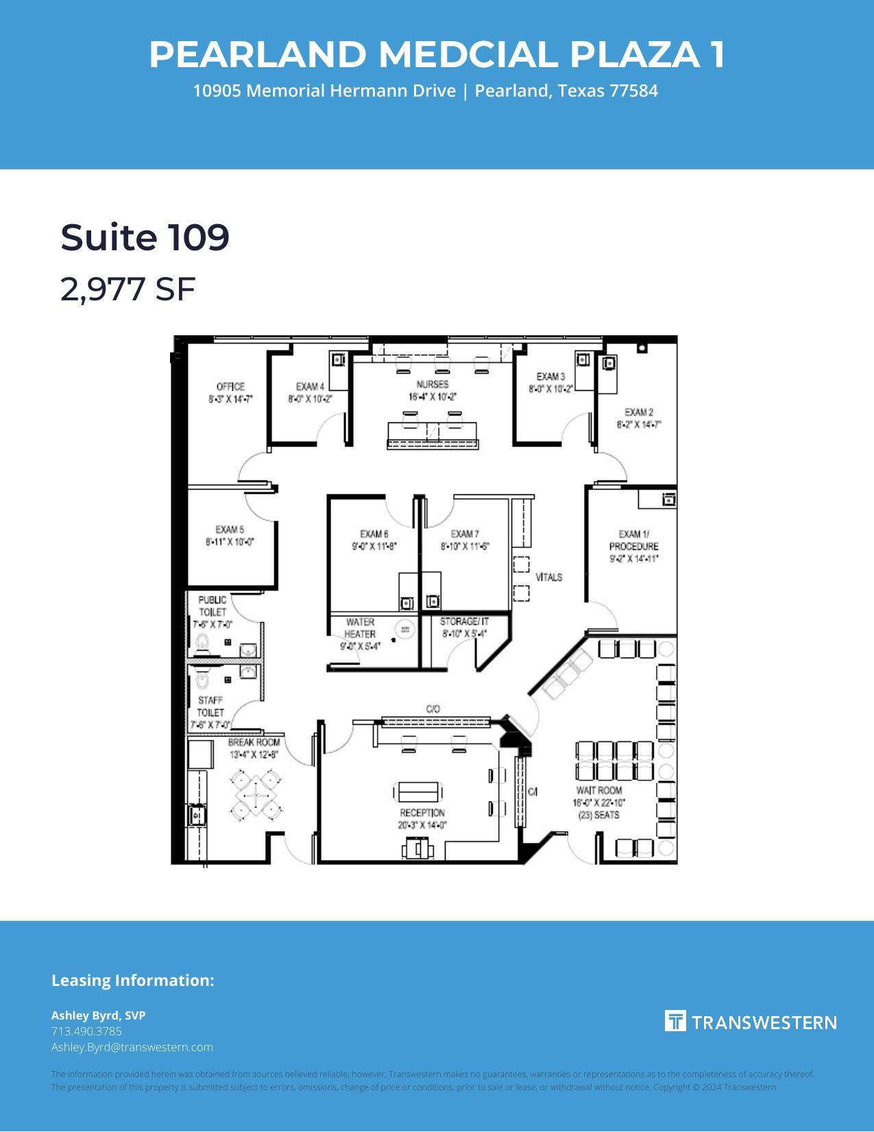 10905 Memorial Hermann Dr, Pearland, TX à louer Plan d’étage– Image 1 sur 1