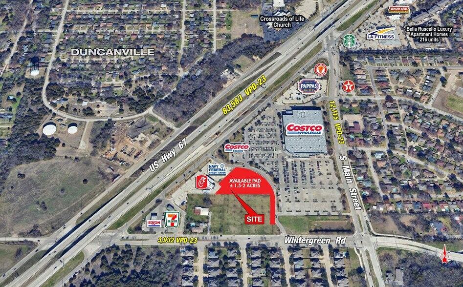 US Hwy. 67 & Wintergreen, Duncanville, TX à louer - Aérien – Image 3 sur 3