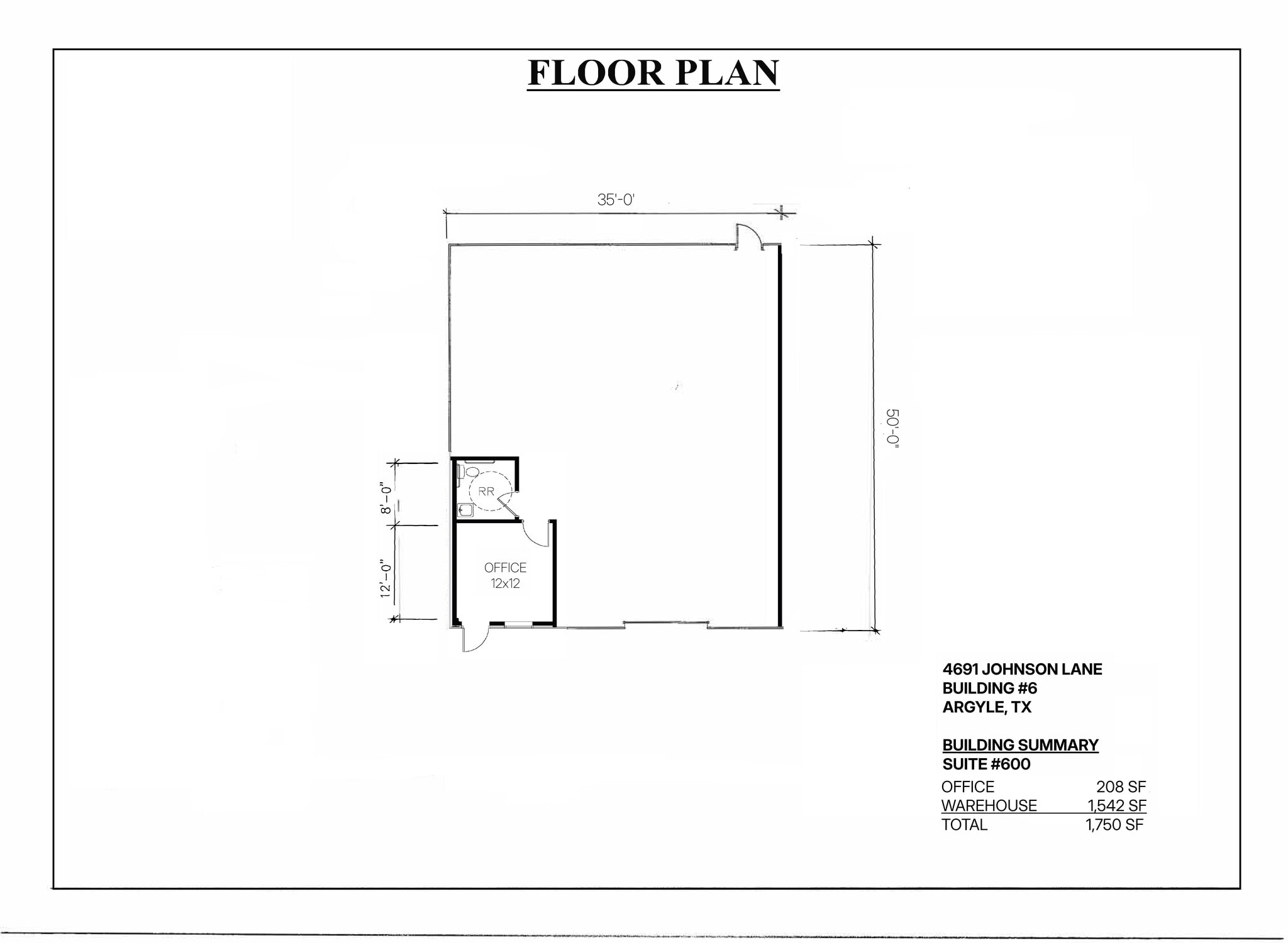 4687 Johnson Ln, Argyle, TX à louer Plan d’étage– Image 1 sur 1