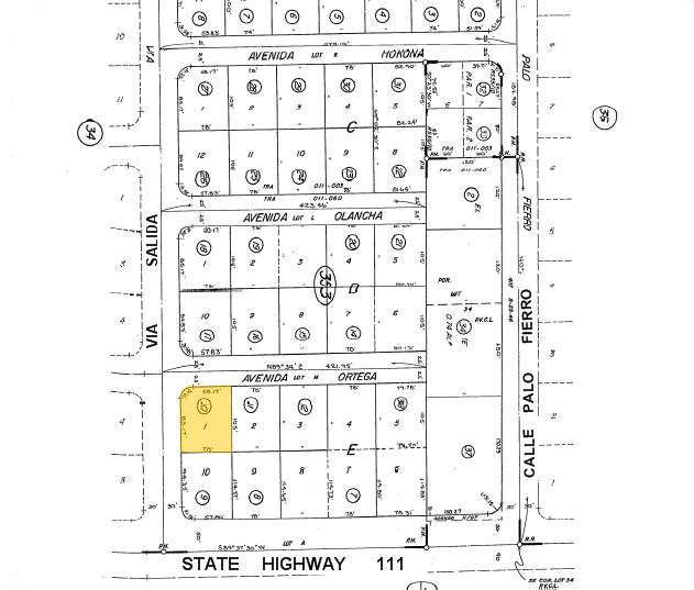 1674 S Via Salida, Palm Springs, CA à vendre - Plan cadastral – Image 2 sur 3