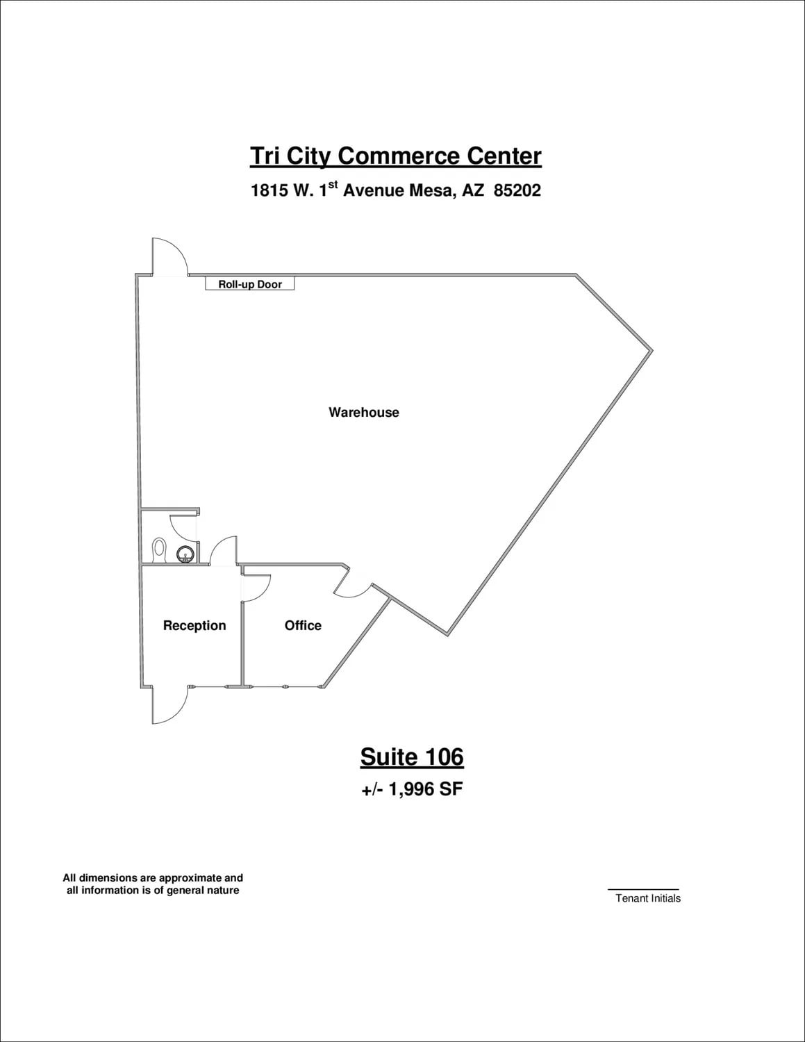 1815 W 1st Ave, Mesa, AZ à louer Plan d’étage– Image 1 sur 1