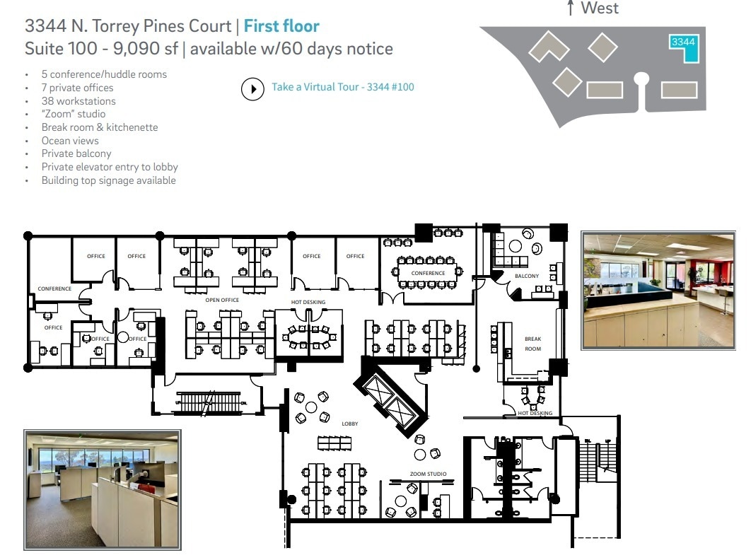 3333 N Torrey Pines Ct, La Jolla, CA à louer Plan d’étage– Image 1 sur 1