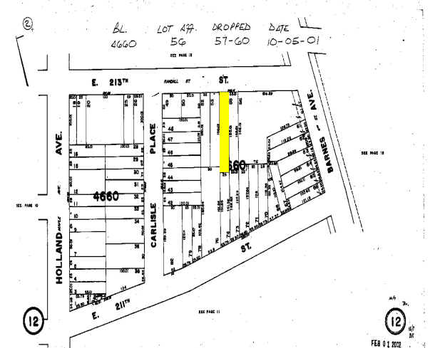764 E 213th St, Bronx, NY à vendre - Plan cadastral – Image 3 sur 3