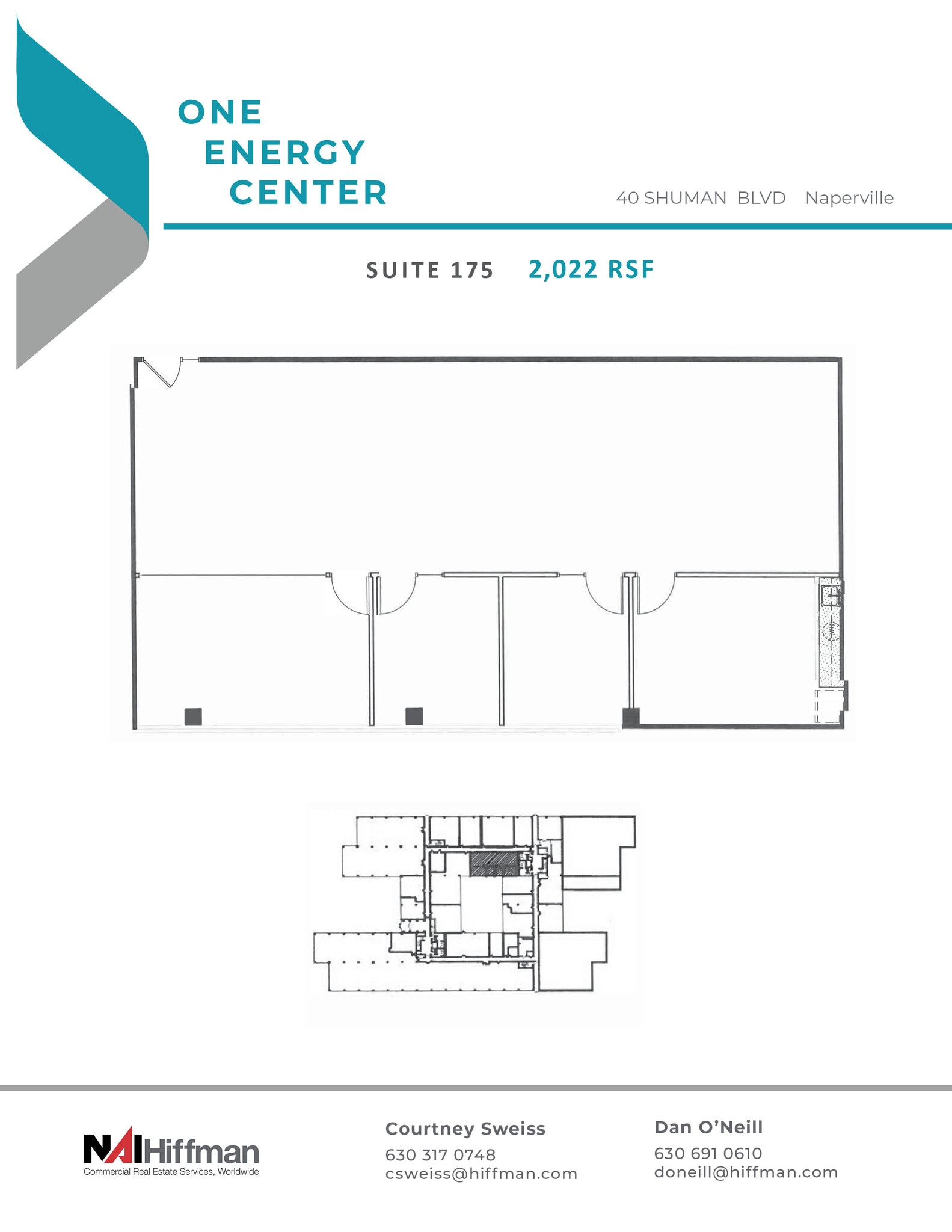 40 Shuman Blvd, Naperville, IL à louer Plan d’étage– Image 1 sur 1